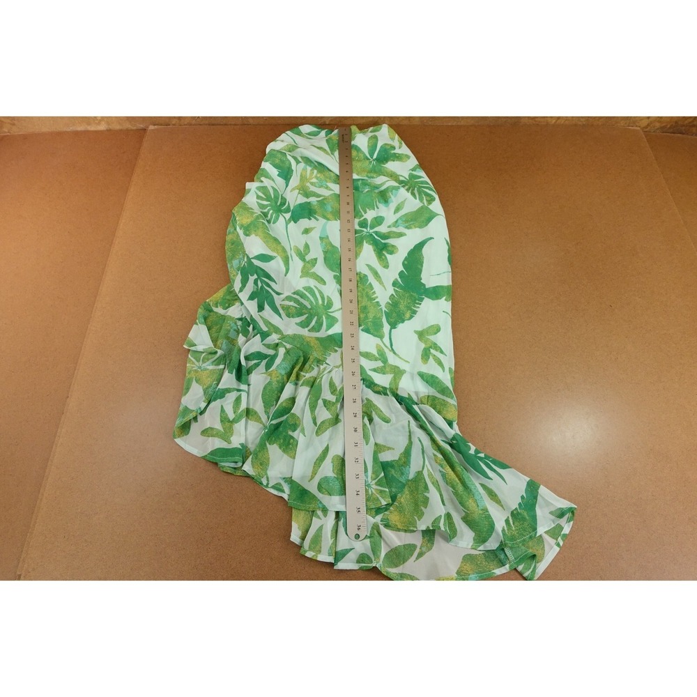 Vestique Womens Size Small Green Leaf Print Ruffle Aruba Midi Skirt NWT - Picture 9 of 10